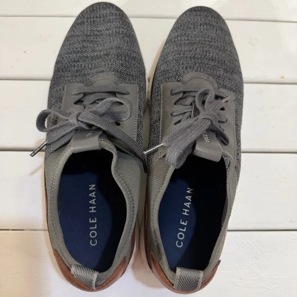 Cole Haan Grandsport Knit Oxford Casual Sneakers In Grey/ Brown Mens Size 10.5 - Picture 8 of 10